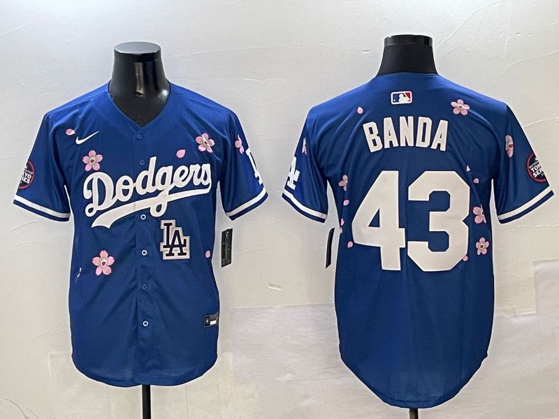 Men Los Angeles Dodgers #43 Banda Blue Sakura Edition 2025 Nike MLB Jersey style 9->houston astros->MLB Jersey